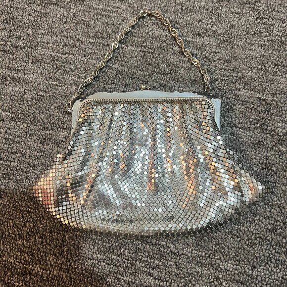 Whiting & Davis Mesh Bag Mini Purse Wallet Silver Vintage Chain - Picture 6 of 7